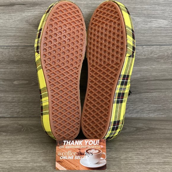 Vans Authentic Platform Patent Plaid Yellow NWB - Picture 9 of 10